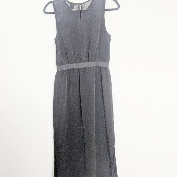 H&M black maxi dress halter top with side slits - Picture 4 of 5